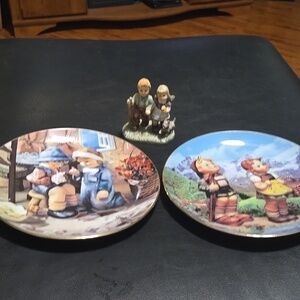 TM6 ‘Taking A Walk’ Berta Hummel #BH 128/2/0 3 1/2"  Plus 2 Collectors Plate